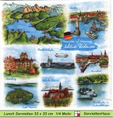 Deutschland - Bodensee - Stadt Meeresburg und mehr - 1 Lunch Serviette